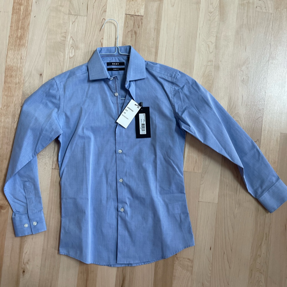 Youth 12R DKNY blue button down dress shirt